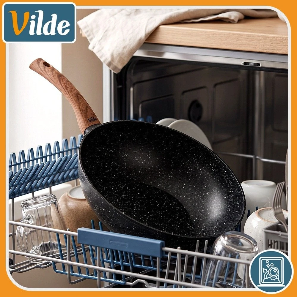 Wok keptuvė su granitine danga, juoda, Ø 32 cm