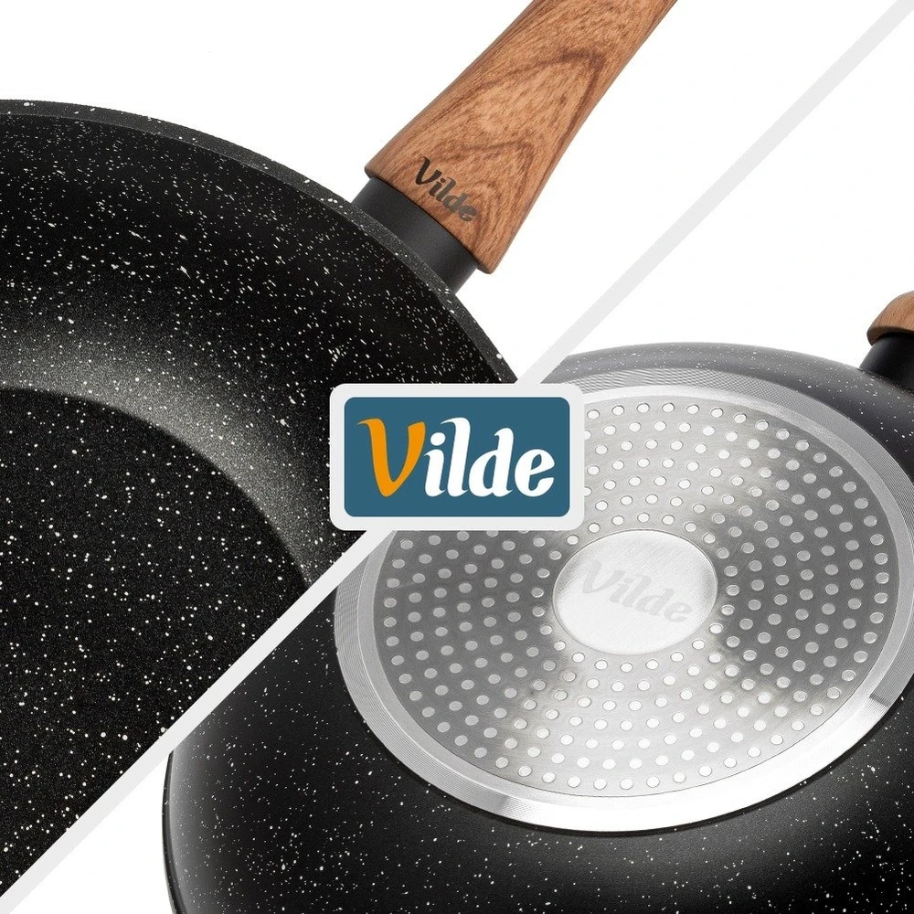 Wok keptuvė su granitine danga, juoda, Ø 32 cm