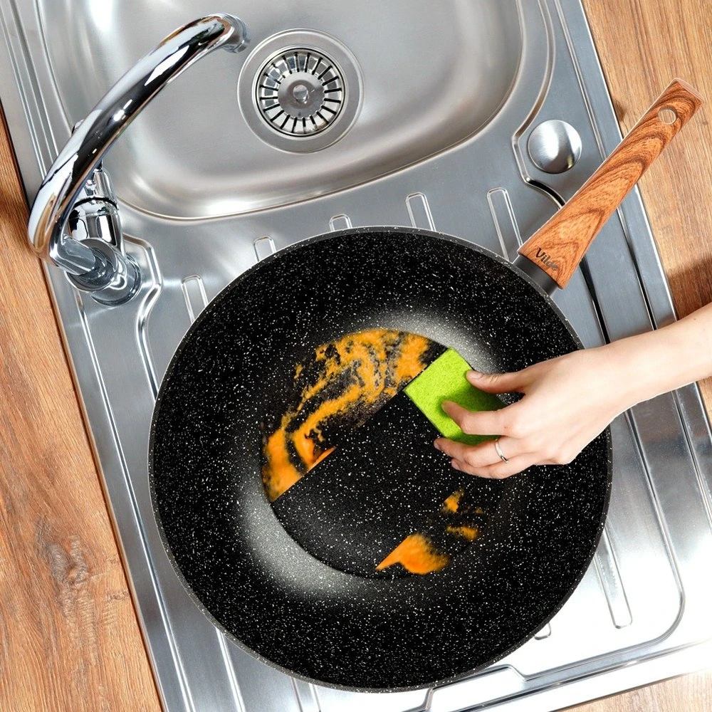 Wok keptuvė su granitine danga, juoda, Ø 32 cm