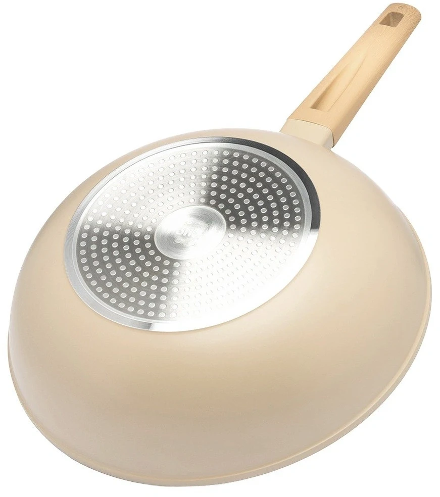 Wok keptuvė su keramine danga, smėlio spalvos, Ø 30 cm