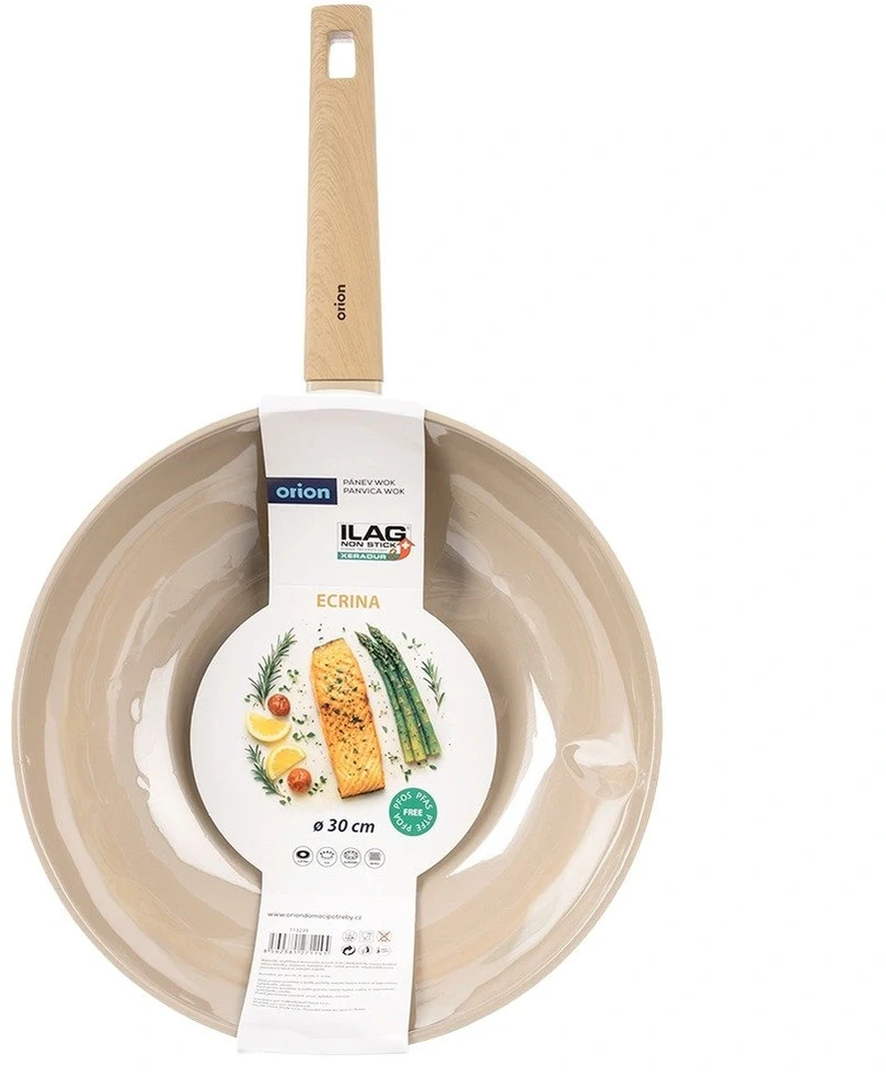 Wok keptuvė su keramine danga, smėlio spalvos, Ø 30 cm