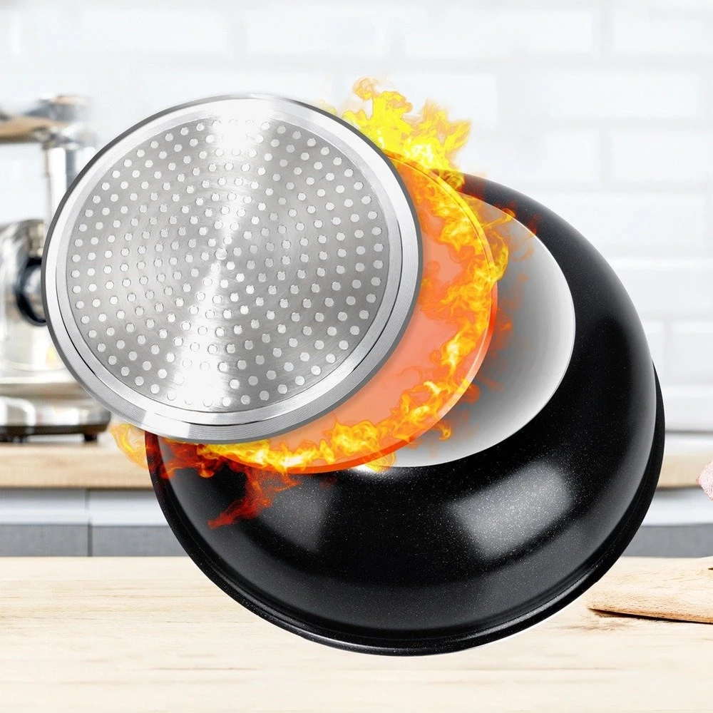 Wok keptuvė su PFLUON GRANIT danga, juoda, 26 cm