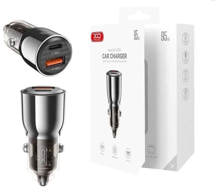XO automobilinis įkroviklis CC58 95W 1x USB tamsiai pilkas