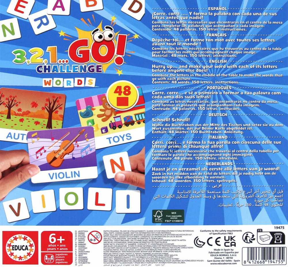 Žaidimas Educa 3,2,1...GO! Challenge Words