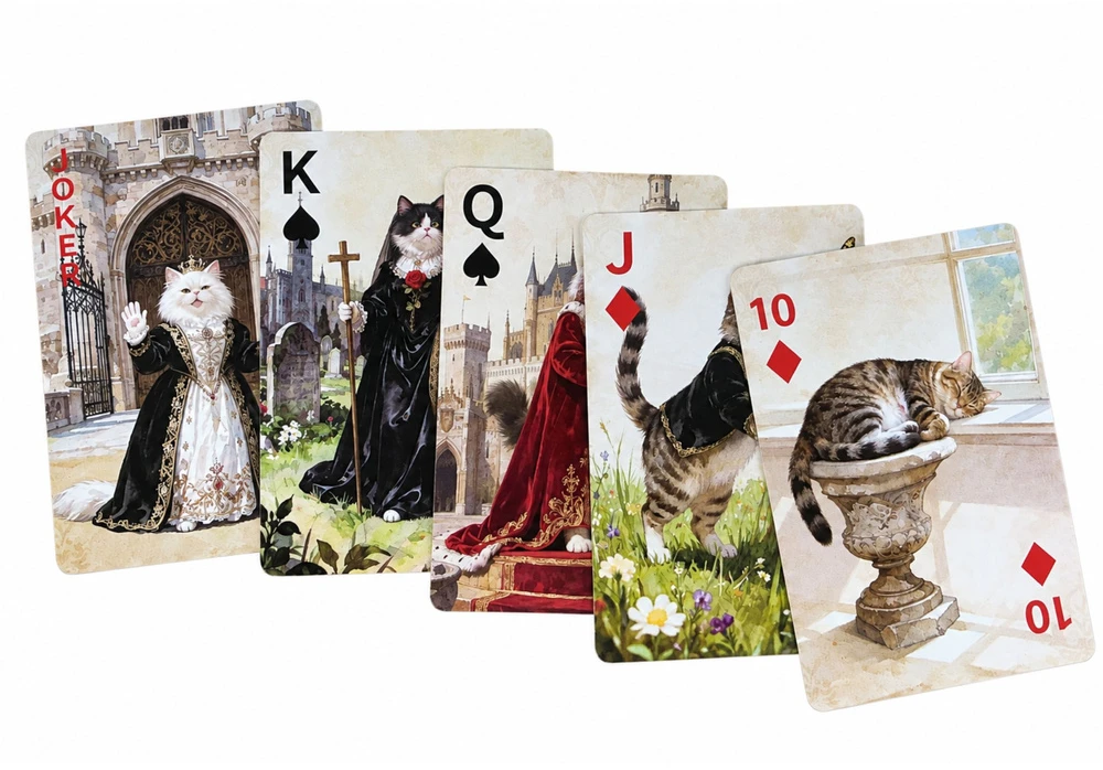 Lean Toys Žaidimo kortos „Royal Cats“, 54 vnt.