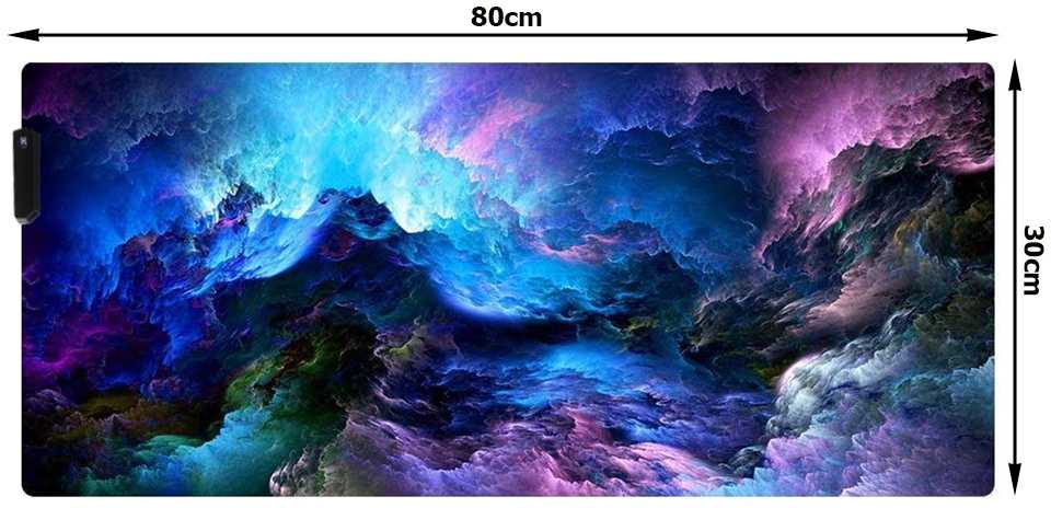 Žaidimų pelės kilimėlis su RGB LED apšvietimu, 80x30 cm