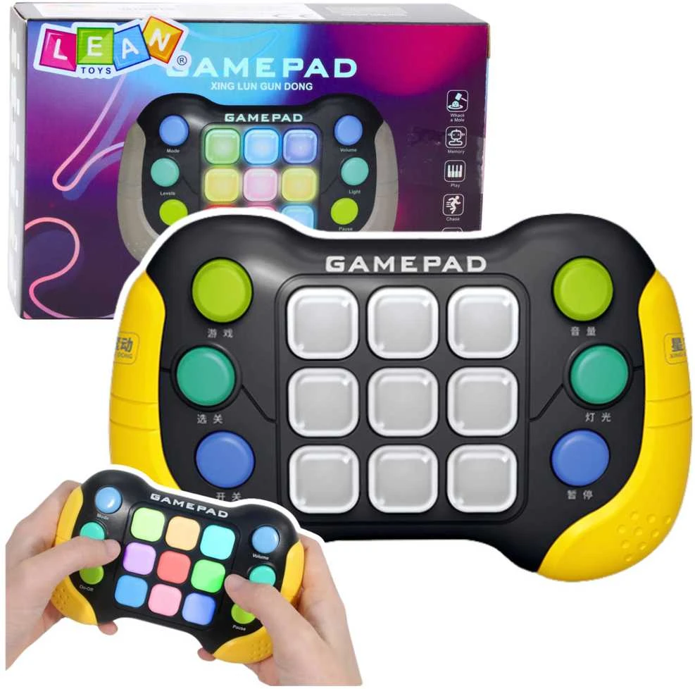 Lean Toys Žaidimų pultas Pop-It su LED ir 5 režimais