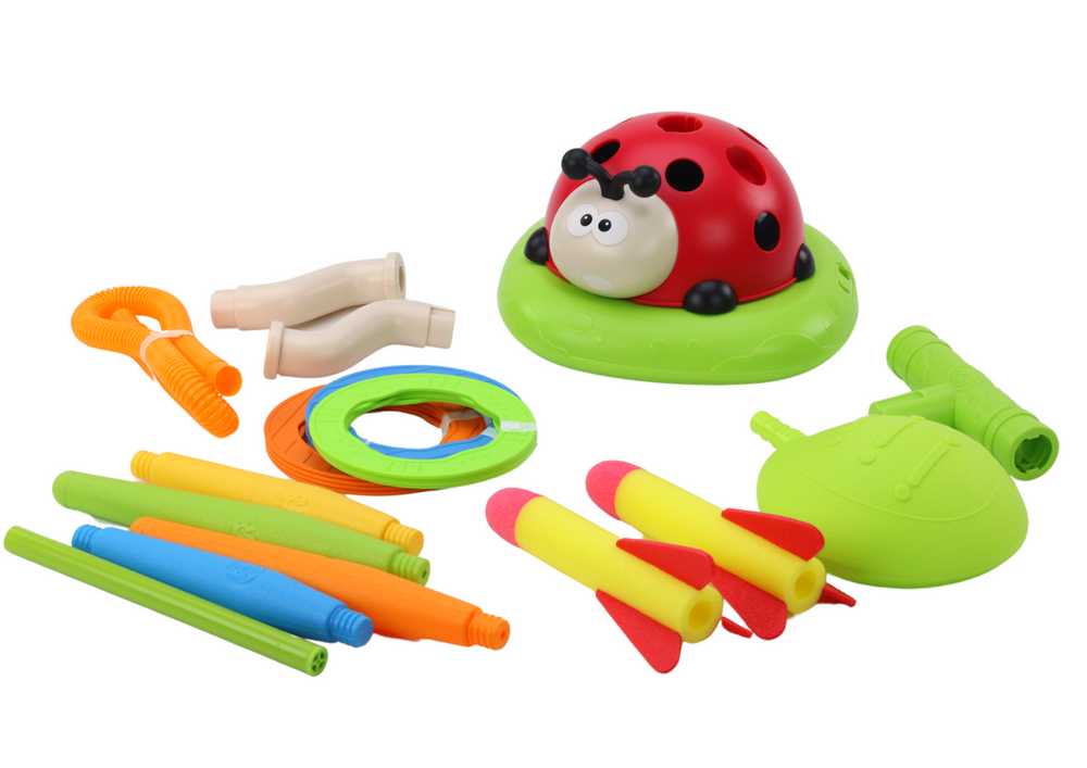 Lean Toys Žaislas boružėlė 3in1 su šokdyne, Taikiniu ir Raketų Paleidimo Funkcija
