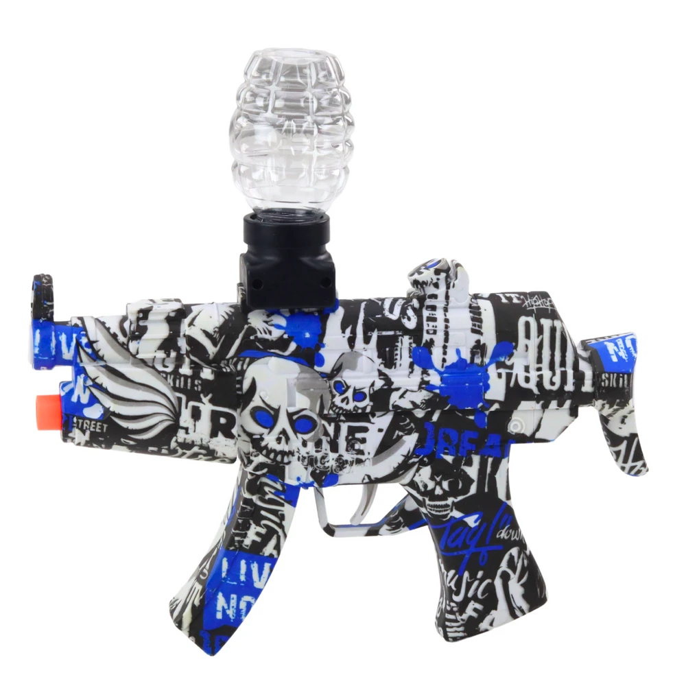 Lean Toys Žaislinis elektrinis hidrogelio rutuliukų šautuvas, baltas ir mėlynas, 27 × 17 × 4 cm