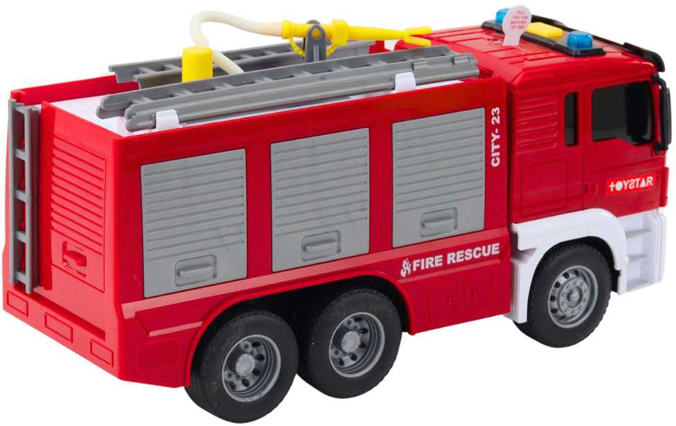 Lean Toys Žaislinis gaisrinės automobilis su vandens funkcija, šviesomis ir garsu