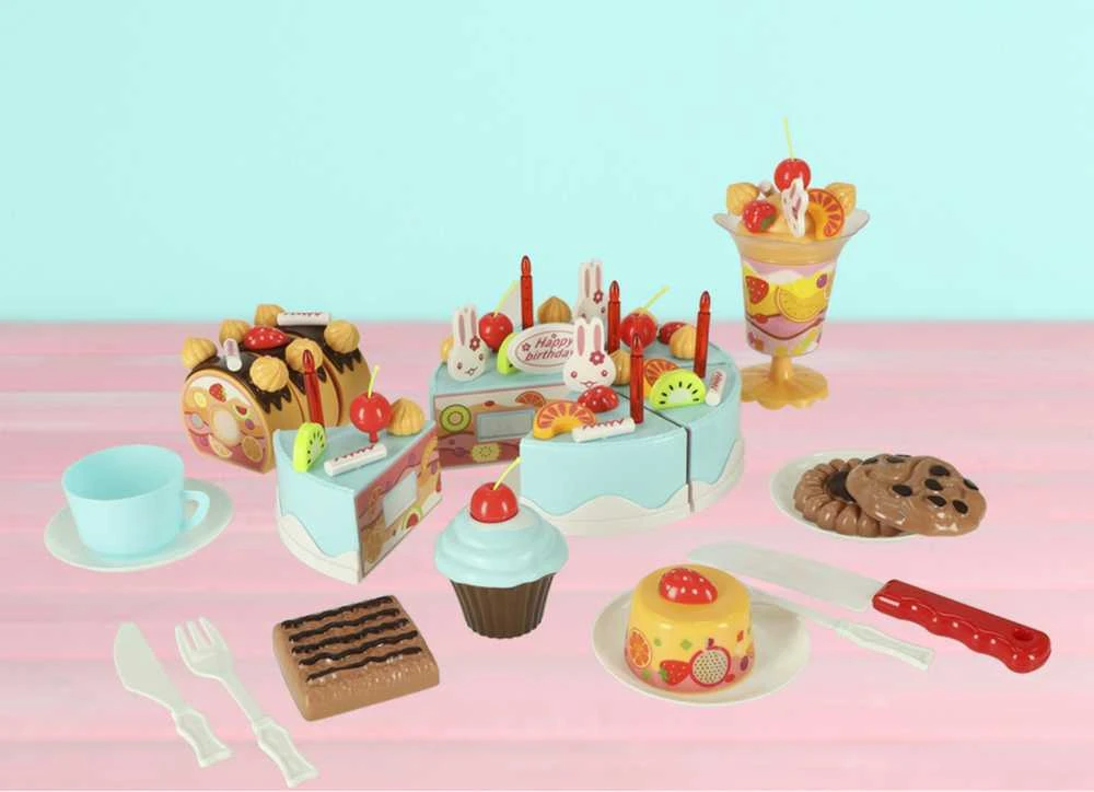 Roger Žaislinis gimtadienio tortas su priedais, 75 vnt., mėlynas