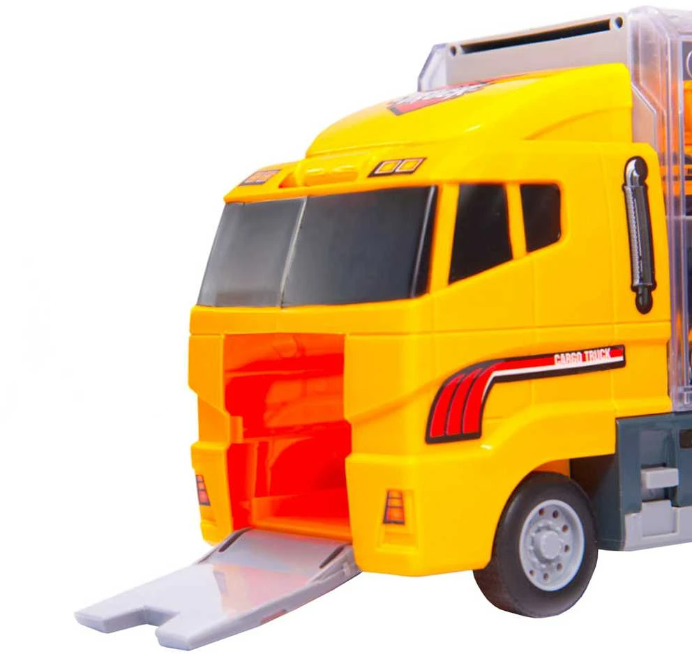 KIK Transporterio sunkvežimis TIR paleidimo įrenginys + metaliniai automobiliai statybinės mašinos