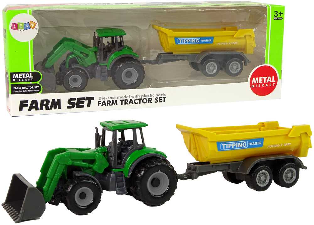 Lean Toys Žaislinis traktorius su priekaba LeanToys