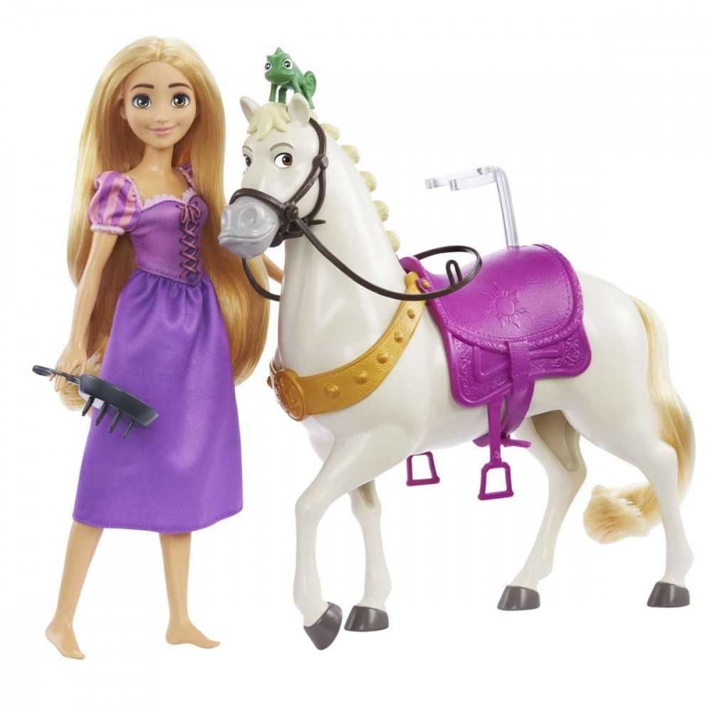 DISNEY PRINCESS Lėlės Auksaplaukės ir žirgo rinkinys