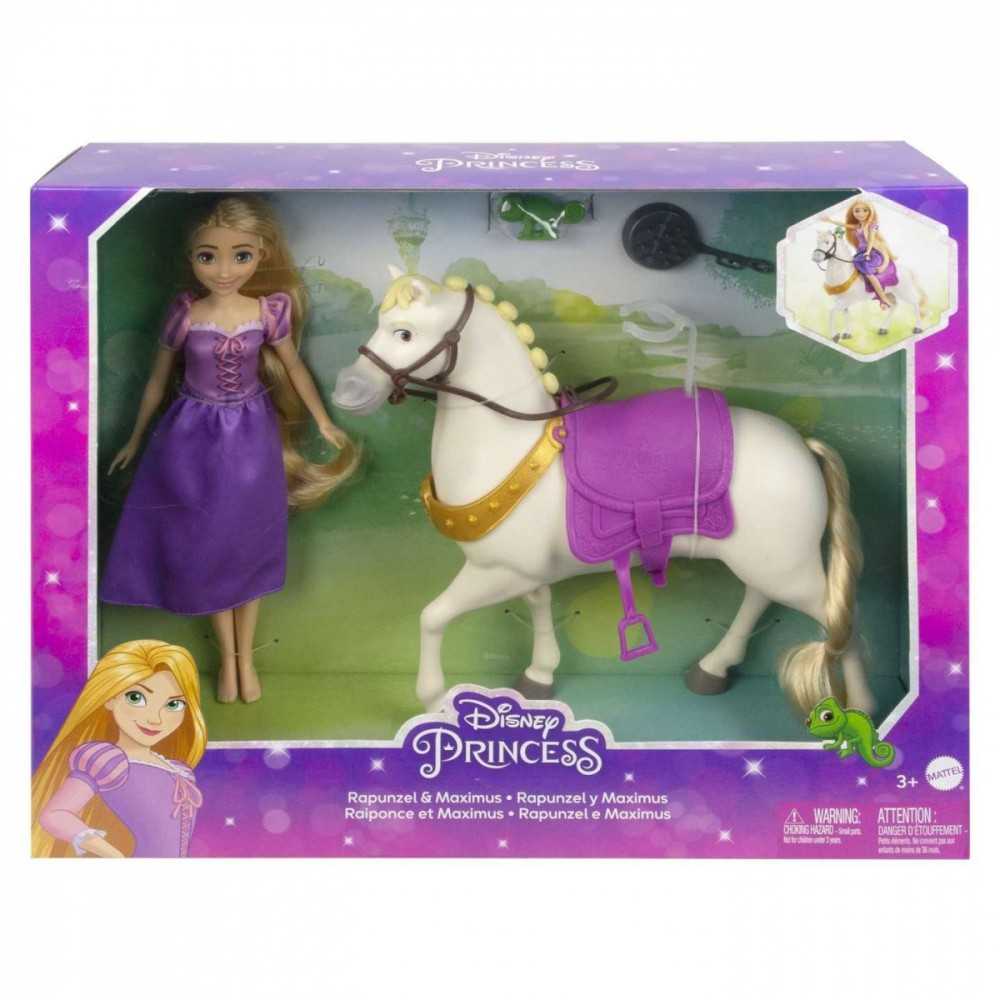 DISNEY PRINCESS Lėlės Auksaplaukės ir žirgo rinkinys