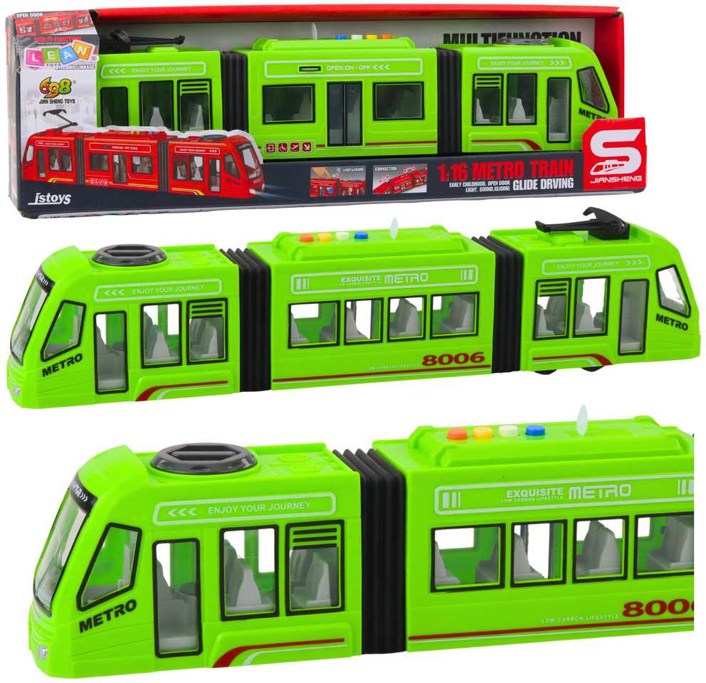 Lean Toys Žalias metro modelis su šviesomis ir garsais 1:16