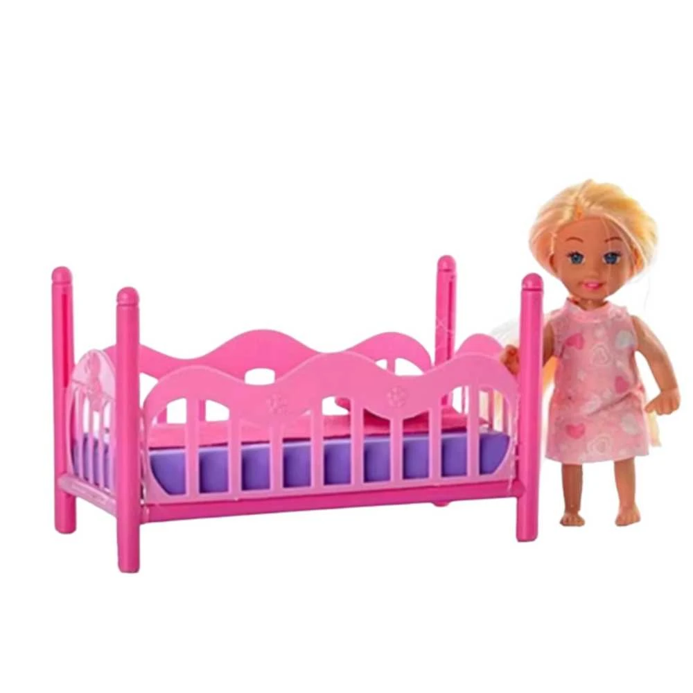Lean Toys Žavus lėlės ir lovytės rinkinys