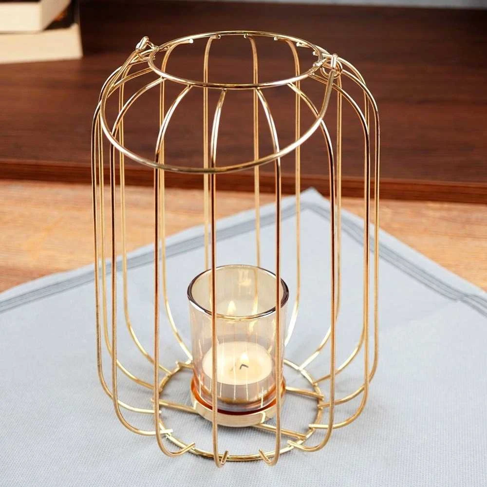 Art-Pol Home Styling Collection Žibintas žvakidė auksinis 21,5 cm