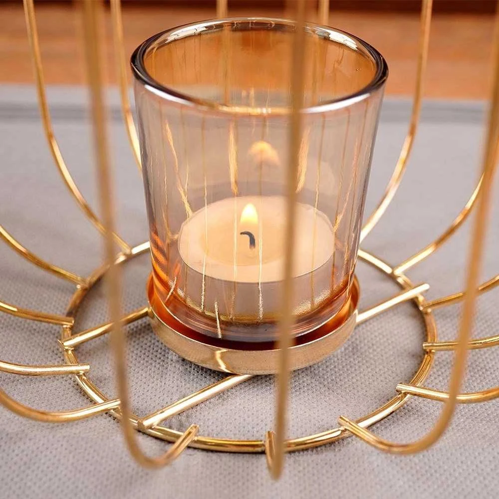 Art-Pol Home Styling Collection Žibintas žvakidė auksinis 21,5 cm
