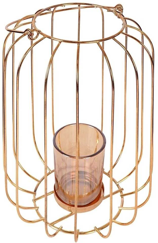 Art-Pol Home Styling Collection Žibintas žvakidė auksinis 21,5 cm
