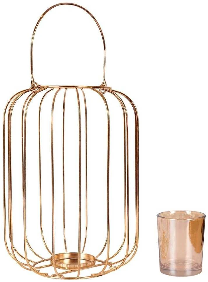 Art-Pol Home Styling Collection Žibintas žvakidė auksinis 21,5 cm