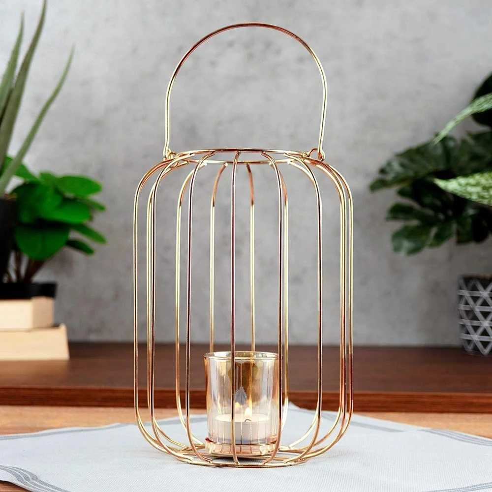 Art-Pol Home Styling Collection Žibintas žvakidė auksinis 21,5 cm
