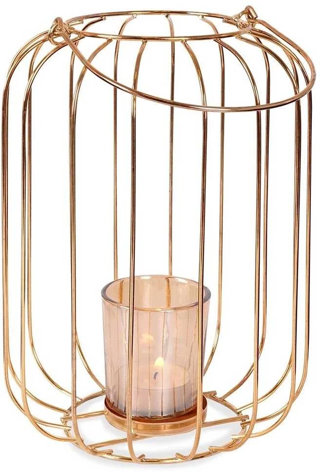 Art-Pol Home Styling Collection Žibintas žvakidė auksinis 21,5 cm