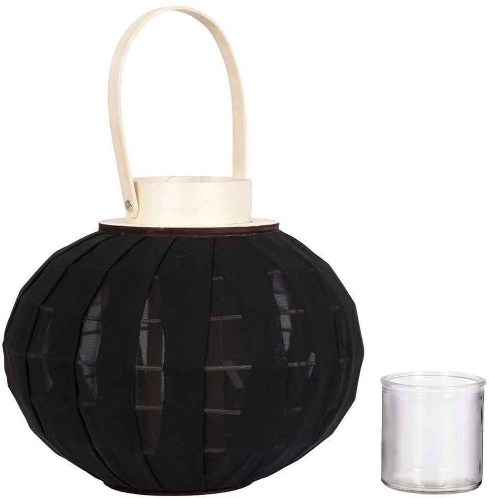 Home Styling Collection Žibintas žvakidė 22 cm Medinis Juodas