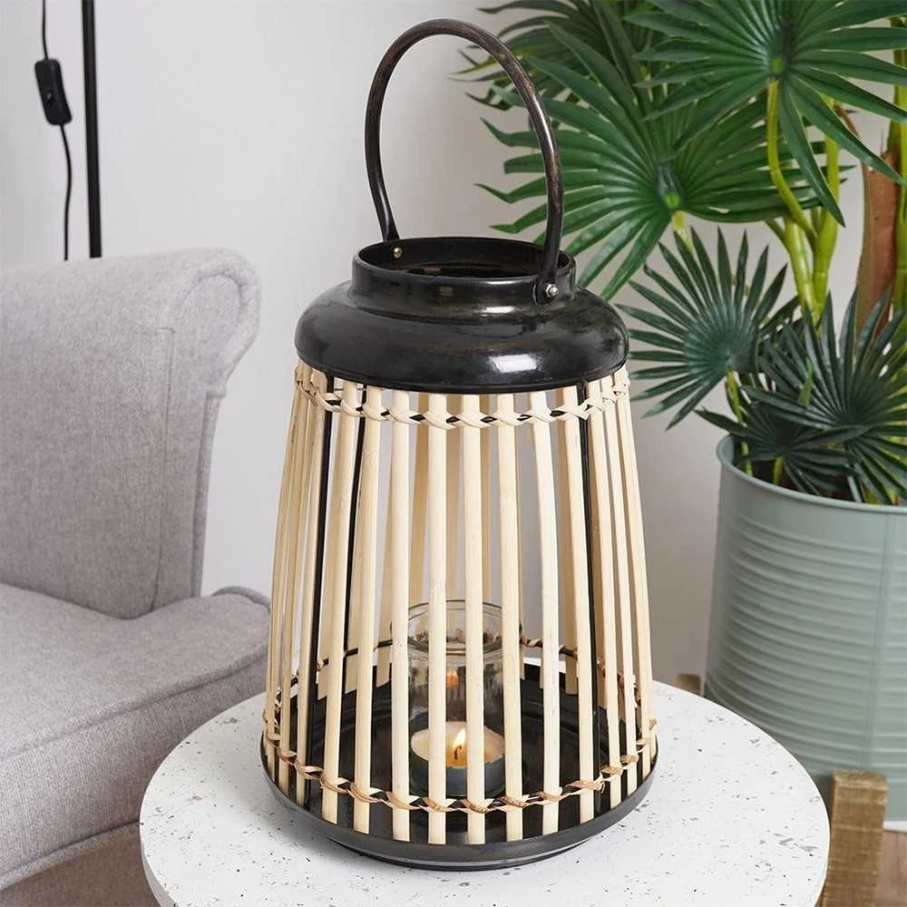 Home Styling Collection Žibintas žvakidė Bambukinis 33 cm