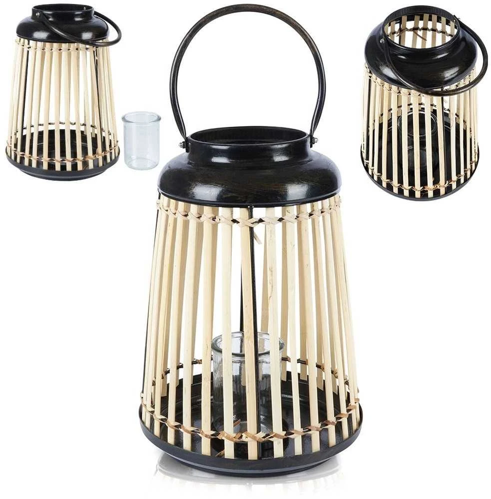 Home Styling Collection Žibintas žvakidė Bambukinis 33 cm