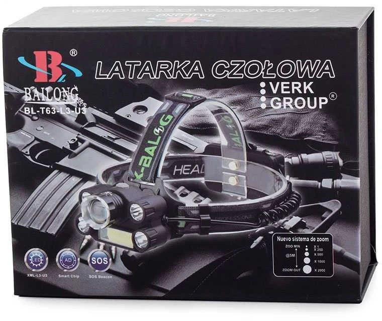 Žibintuvėlis ant galvos Bailong T63 su CREE XM-L T6 ir COB