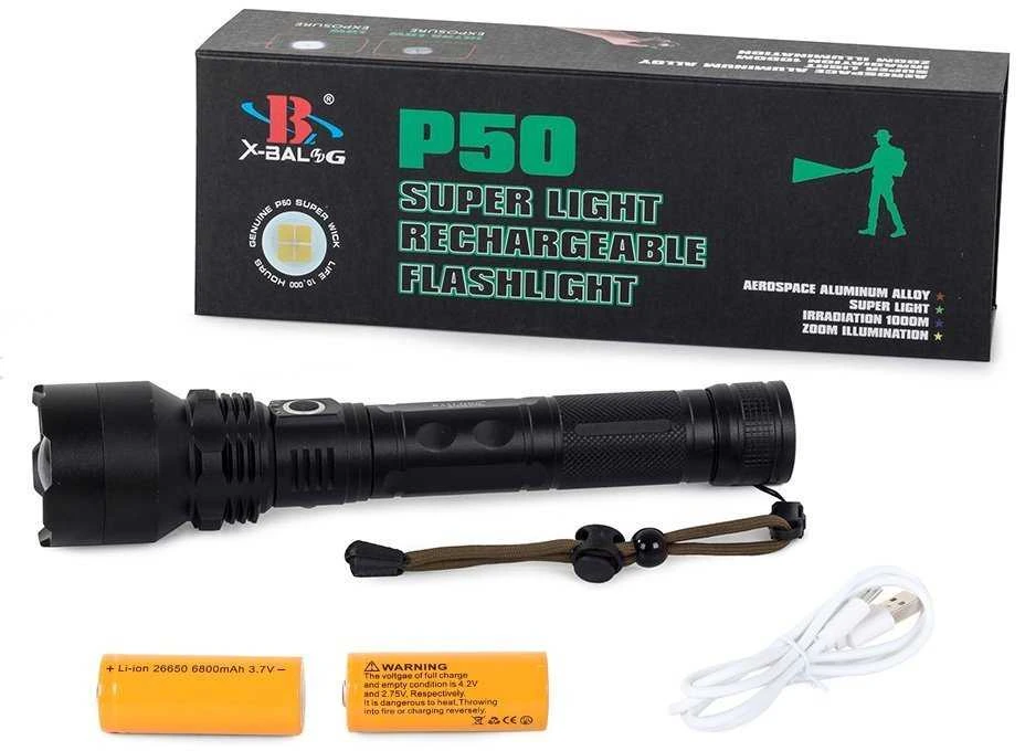 Žibintuvėlis Bailong BL-P59-2-P50 su CREE XHP50 dioda ir zoom funkcija