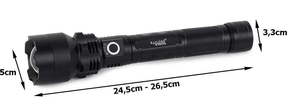 Žibintuvėlis Bailong BL-P59-2-P50 su CREE XHP50 dioda ir zoom funkcija