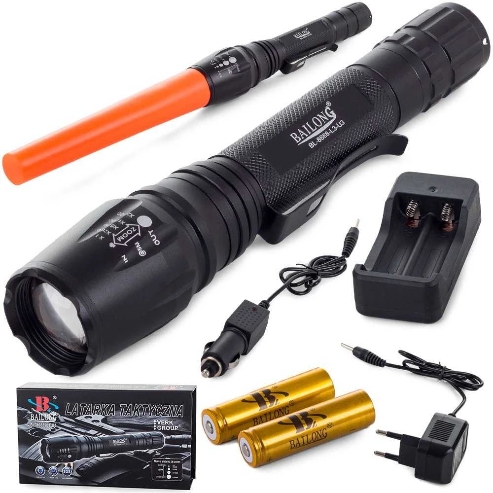 Žibintuvėlis Bailong LED CREE XM-L T6 su priartinimu