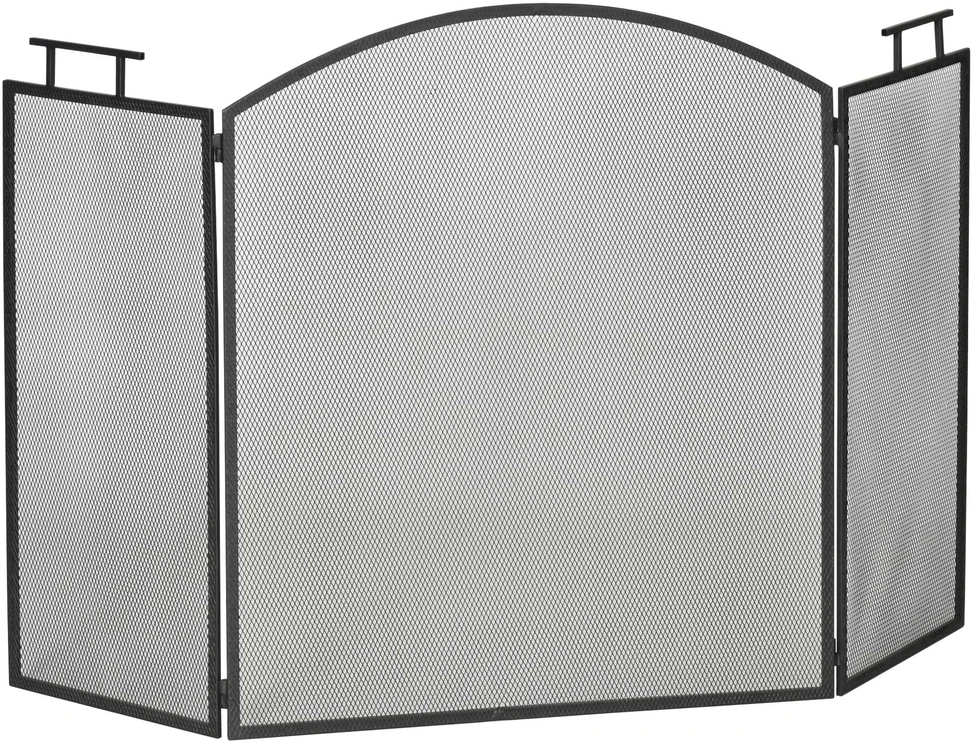 HOMCOM Židinio grotelės, Kibirkščių apsaugos grotelės 128 x 2 x 76,5 cm