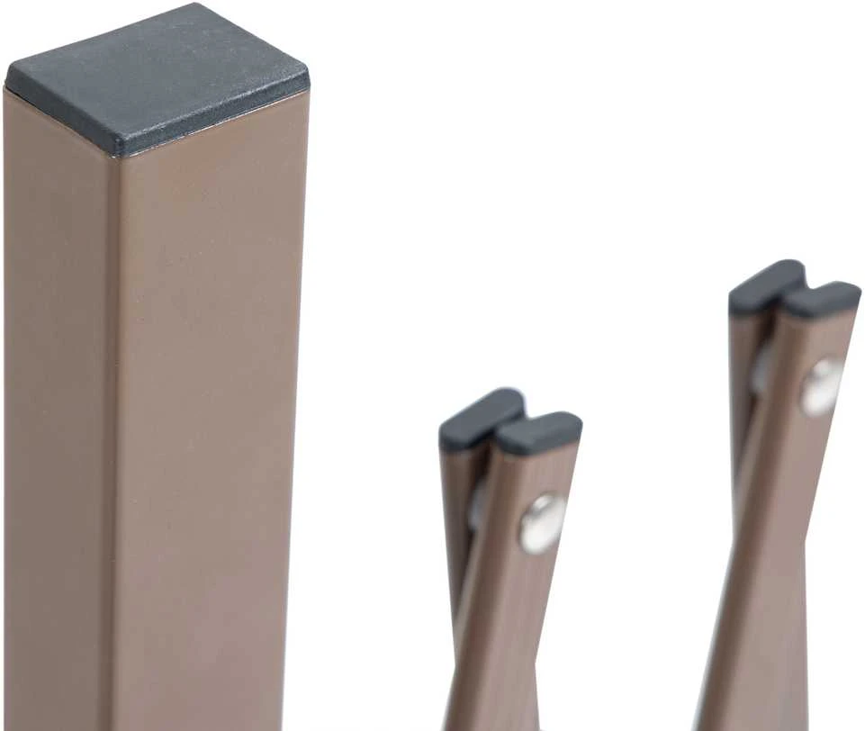 Ištraukiama Outsunny žirklinė tvorelė, 35–300 cm, idealiai tinka sodui, aliuminis, ruda, aukštis 103,5 cm