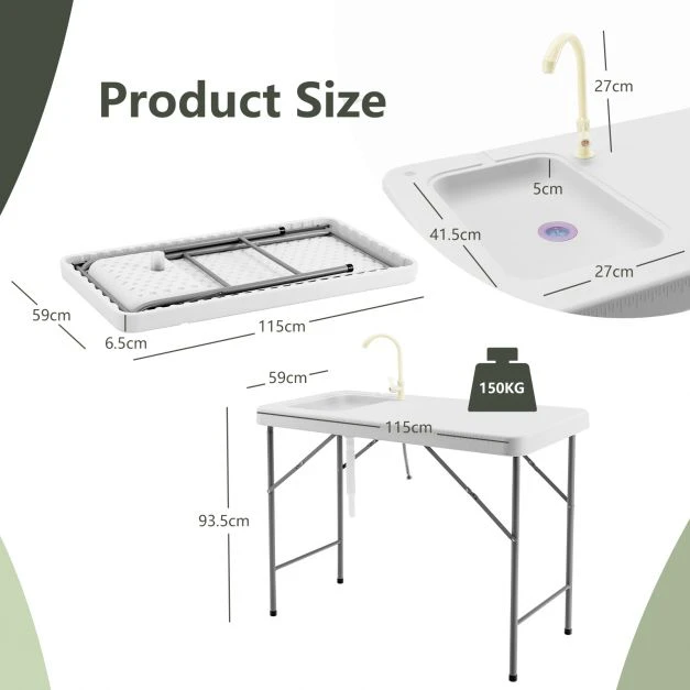 Žuvies valymo stalas 115 x 59 x 93.5 cm