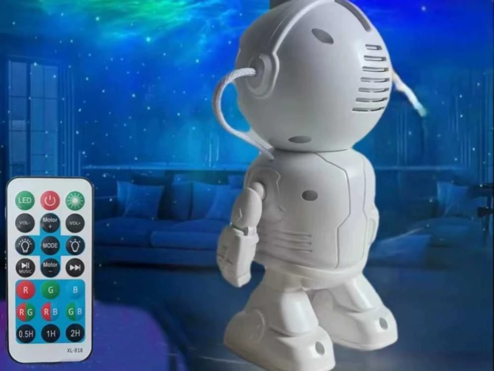 Žvaigždžių projektorius astronautas lemputė su muzika