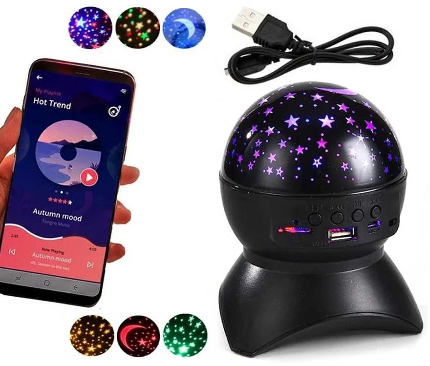 Žvaigždžių projektorius, LED lempa su Bluetooth garsiakalbiu