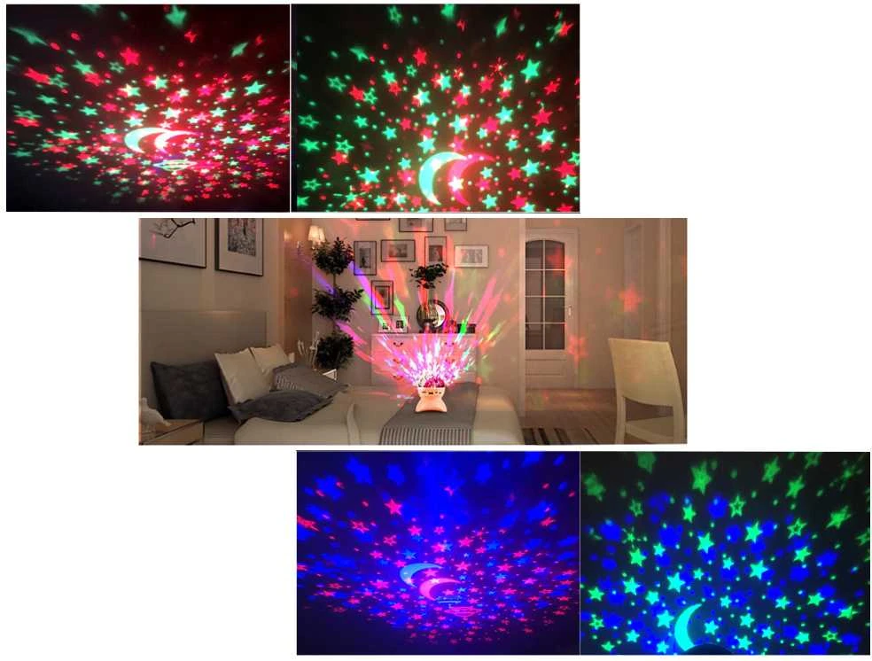 Žvaigždžių projektorius su LED apšvietimu ir Bluetooth garsiakalbiu