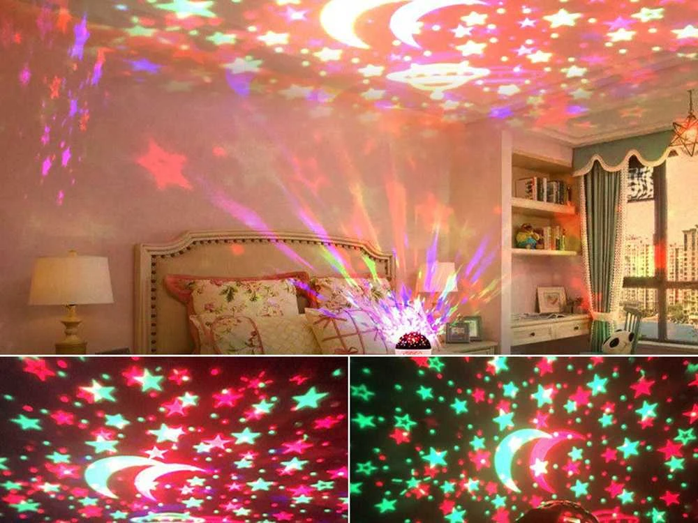 Žvaigždžių projektorius su LED apšvietimu ir Bluetooth garsiakalbiu