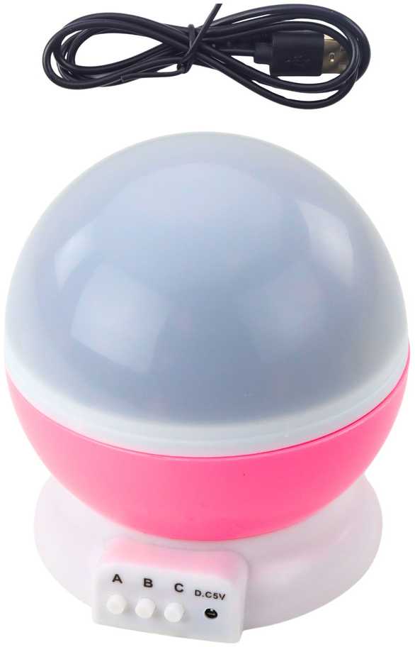 Lean Toys Žvaigždžių projektorius su LED naktine lempa, 360° sukimas, 11.2 x 13 cm, rožinė