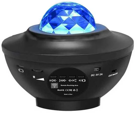 Žvaigždžių projektorius su LED RGB ir nuotolinio valdymo pultu