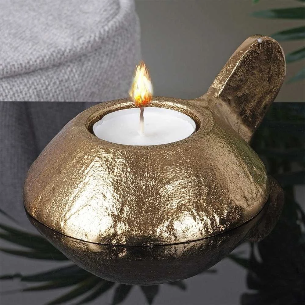 Lumarko Home Styling Collection Žvakidė aliuminė 12x9x5 cm auksinė