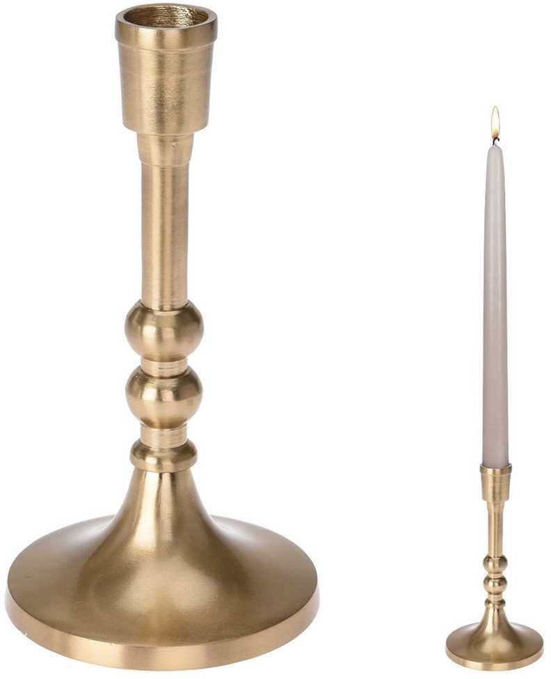 Dekoracja Domu Home Styling Collection Žvakidė Auksinė 17 cm Aliuminė Ilgai Deganti