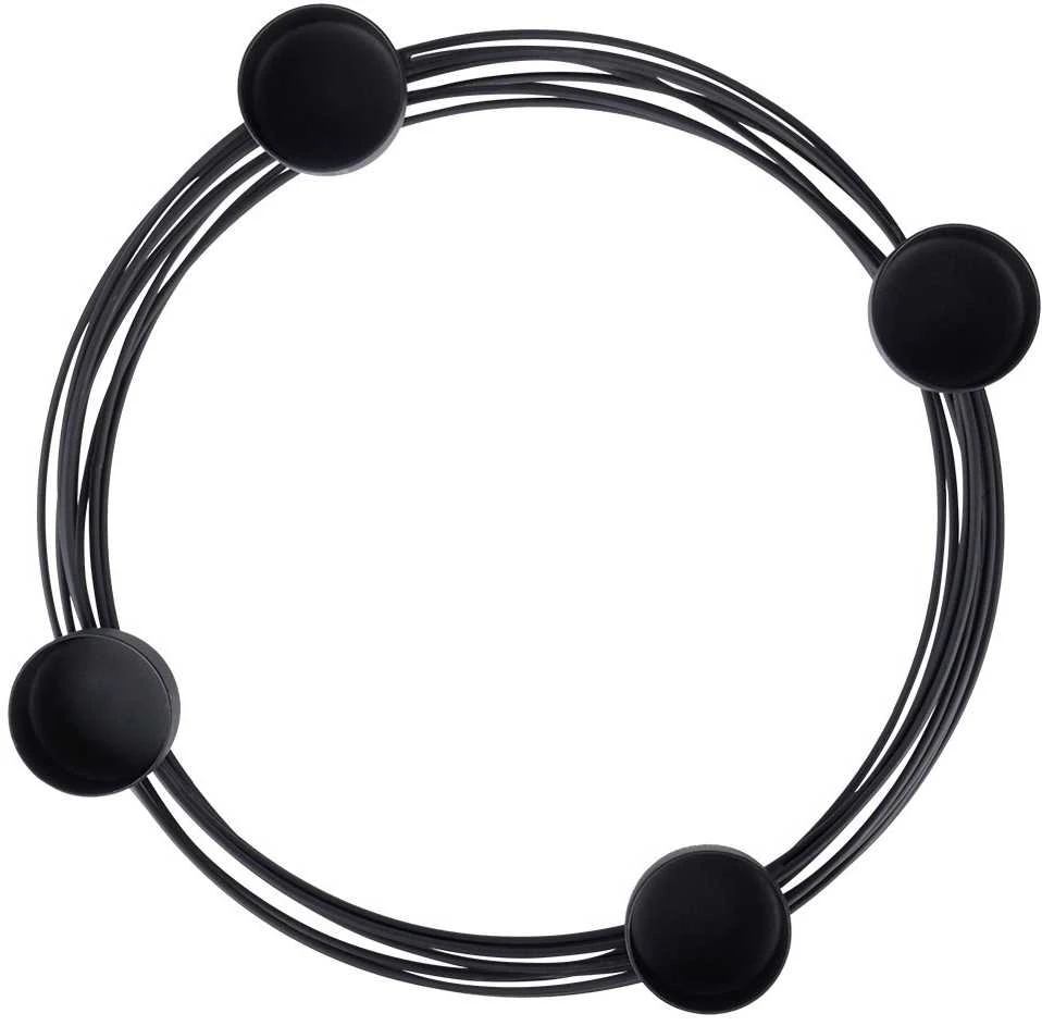 Home Styling Collection Žvakidė 4 žvakėms Metalinė Juoda 28x3,5 cm