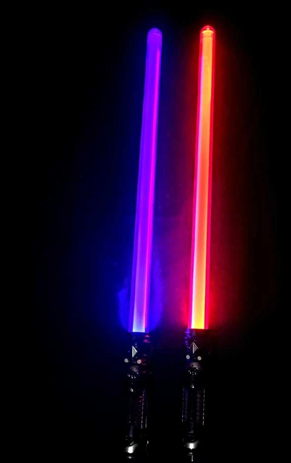 Dvigubas LED šviečiantis kardas du viename