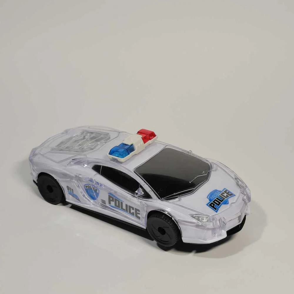 Greitasis policijos automobilis su LED šviesomis ir sirena