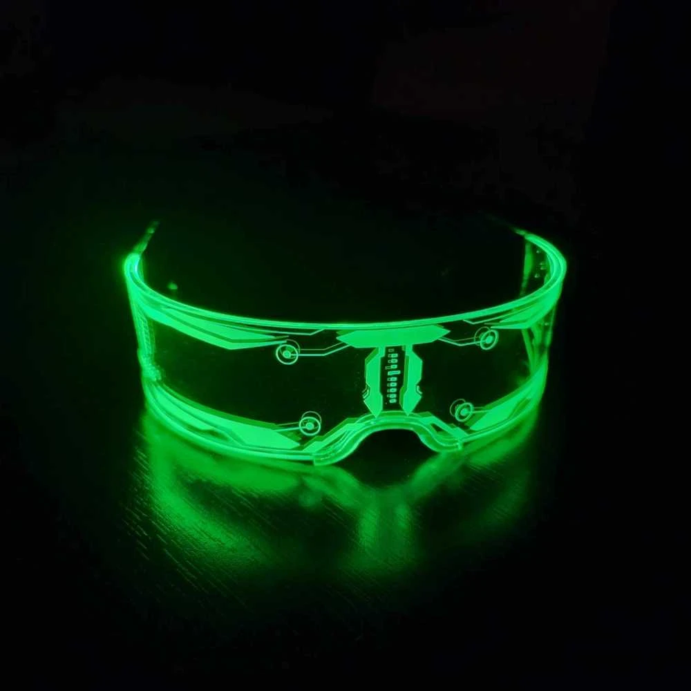 LED „Cyberpunk” futuristiniai akiniai belaidžiai