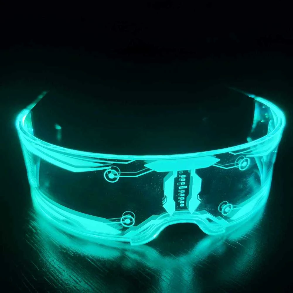 LED „Cyberpunk” futuristiniai akiniai belaidžiai
